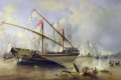 Battle of Grengam, 27 July 1720 by Ferdinand Perrot - Central Naval Museum, Russia.