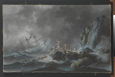 A Shipwreck in a Storm by Jean-Baptiste Pillement (1782).