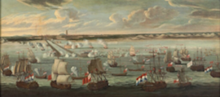  Bombardment of Dunkirk by a combined Anglo-Dutch fleet, 1695, painted circa 1700.