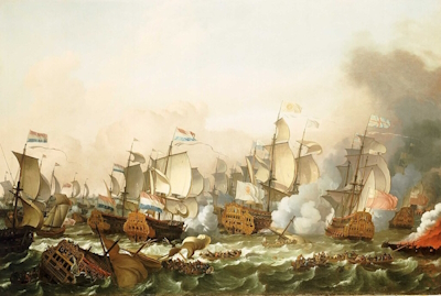 The Battle of Barfleur, 19 May 1692, painted in 1693 by Ludolf Bakhuizen.