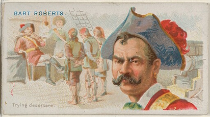 Bart Roberts, Trying Deserters, from the Pirates of the Spanish Main series (N19) for Allen & Ginter Cigarettes, circa 1888.