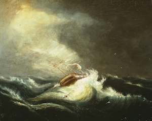Ship in Storm, Chester Harding, 1823.