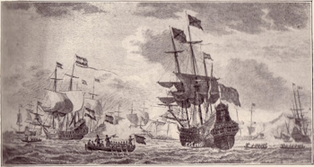 Piet Hein capturing the Spanish silver fleet by Willaim Elliot Griffis, drawn 1909.