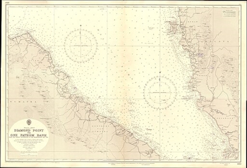 Admiralty Chart No 1353 Diamond Point to One Fathom Bank, Published 1952.
