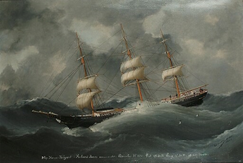 In a Stornmy Sea by Édouard Adam, 1885.