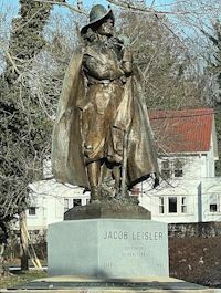  Statue of colonial governor Jacob Leisler on North Avenue in New Rochelle, New York.
